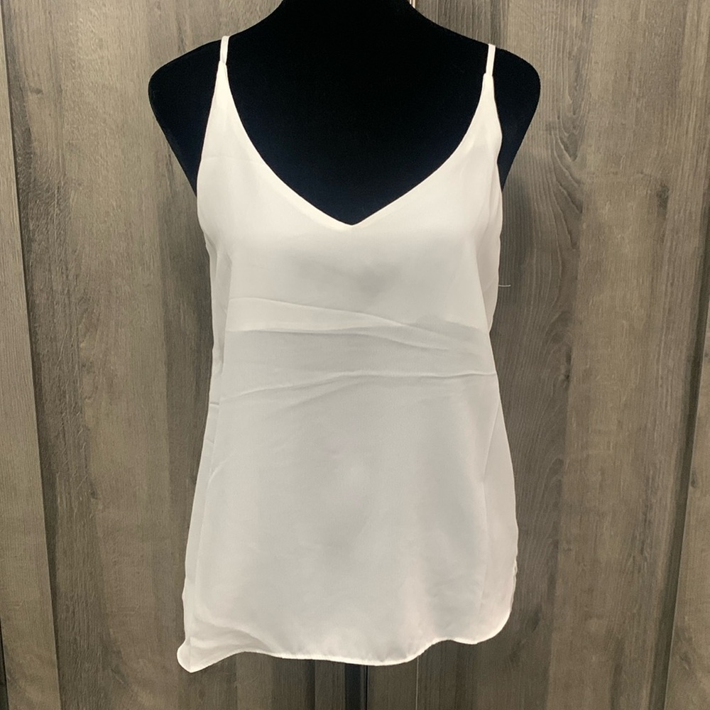 Stella Luce White Sheer Spaghetti Strap Tank Top Women's Size XS